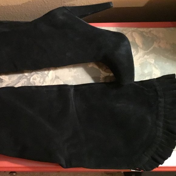 NEW Victoria's Secret/Colin Stuart black suede over-knee boots size 10 - Picture 2 of 3